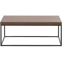 Beliani Couchtisch Braun Schwarz 60 x 100 cm MDF Tischplatte Metallgestell Rechteckig Industriell