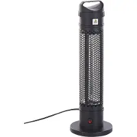 Beliani Heizstrahler freistehend Schwarz Aluminium Elektro Carbon Infrarot 1000 Watt mit Kabel Standgerät Outdoor Außenbereich Wintergarten Terrasse