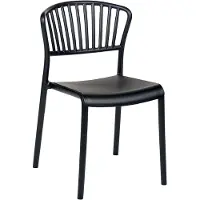 Beliani Esszimmerstühle 4er Set Schwarz aus Kunststoff für Innen- und Außenbereich Geeignet Moderner Stil Plastik Gartenstühle für Garten Esszimmer