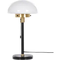 Beliani Tischlampe Schwarz Gold Weiß Eisen 66 cm Rund mit Zugschalter Klassisch Stilvoll für Wohnzimmer Schlafzimmer Flur