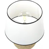 Beliani Tischlampe Naturfarben Strohgeflecht mit Stoffschirm Kegelform 1-Flammig Boho Design Tischleuchte Esszimmer Wohnzimmer Schlafzimmer Nachtlampe