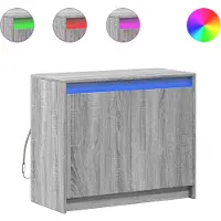 vidaXL LED-Sideboard Grau Sonoma 72x34x61 cm Holzwerkstoff