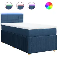 vidaXL Boxspringbett mit Matratze Blau 100x200 cm Stoff