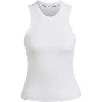 Adidas Tanktop PERFORMANCE "ALL GYM SEASONAL RIB TIGHT FIT TONAL 3-STREIFEN", Damen, Gr. XL, weiß, Obermaterial: 89% Polyester, 11% Elasthan, Rundhals, Tops Tanktop