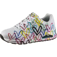 SKECHERS Wedgesneaker "UNO-SPREAD THE LOVE" Freizeitschuh, Halbschuh, Schnürschuh mit coolem Graffiti-Print