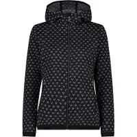 CMP WOMAN JACKET FIX HOOD Damen Knit-Tech Jacke, Größe:44, Farbe:Antracite - Bianco