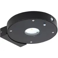 LUCANDE LED-Solar-Wandlampe Tavon, rund, schwarz, Sensor