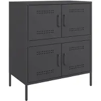 vidaXL Sideboard Schwarz 68x39x79 cm Stahl