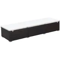 vidaXL Sonnenliege mit Auflage Poly Rattan Braun