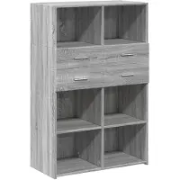 vidaXL Highboard Grau Sonoma 80x42,5x124 cm Holzwerkstoff