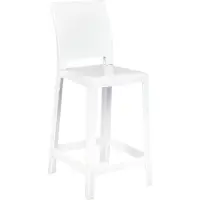 Beliani Set aus 2 Barhockern Weiß Kunststoff 99 cm Sitzhöhe Thekenstuhl