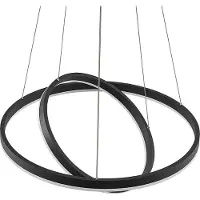 Arcchio LED-Hängeleuchte Albiona, schwarz, 2 Ringe, Ø 60 cm