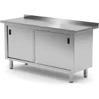 Hendi Wandtischschrank mit Schiebetüren – verschweißt, Profi Line, 1600x600x(H)850mm