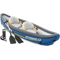 Intex 68389N Kajak Wyoming C2 2-Personen Schlauchboot 302x89x53cm inkl. Paddel