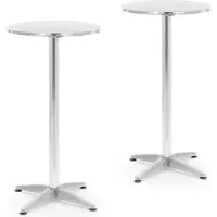 Royal Catering Stehtisch - 2er-Set - ECO - Ø 60 cm - klappbar - höhenverstellbar -