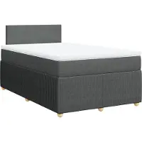 vidaXL Boxspringbett mit Matratze Dunkelgrau 120x190 cm Stoff