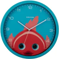 Karlsson - Wanduhr Peekaboo Goldfish - Blau - 30.8x4.5x30.8cm
