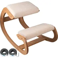 Famanu Kniestoel Ergonomisch - Mit Dickem Kissen - Aus Berkenhout - Für Korrekte Haltung - Schwingfunktion