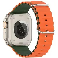 Beline pasek Apple Watch Silicone Waves 42/44/45/49mm zielono-pomarańczowy /green-orange box
