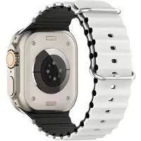 Beline pasek Apple Watch Silicone Waves 38/40/41mm biało-czarny /white-black box