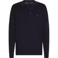 Tommy Hilfiger Polokragenpullover "PIMA ORG CTN CASHMERE LS" Flag-Stickerei auf Brust