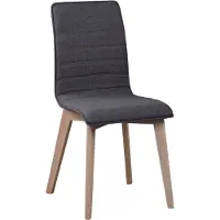 Rowico Home Stuhl Gracy 2er Set aus Eiche mit Stoffpolster, skandinavischer Stil, Dunkelgrau Whitewash