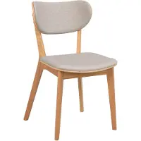 Rowico Home Stuhl Kato 2er Set aus Eiche mit gepolstertem Stoff, skandinavischer Stil, grau beige