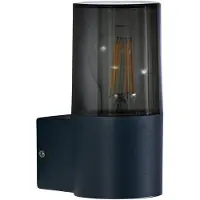 LINDBY Außenwandleuchte Heulo, Ø 8 cm, rauchgrau, Alu