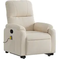 vidaXL Massagesessel mit Aufstehhilfe Beige Mikrofasergewebe