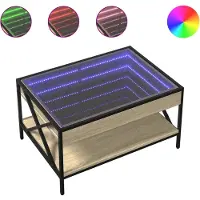 vidaXL Couchtisch mit Infinity-LED Sonoma-Eiche 70x50x38 cm