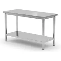 Hendi Mitteltisch mit Ablage – verschraubt, Tiefe 600 mm, Kitchen Line, 1200x600x(H)850mm