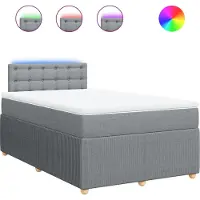 vidaXL Boxspringbett mit Matratze Hellgrau 120x190 cm Stoff