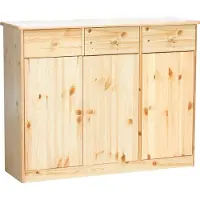 Erst-Holz 90.50-25 Highboard Kommode Anrichte Kiefer Sideboard natur 3 Schubladen, 3 Türen