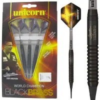 Unicorn Black Brass S/T Softip 17 g Dart