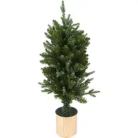 Home Styling Collection Künstlicher Weihnachtsbaum in goldenen Blumentopf, 90 cm