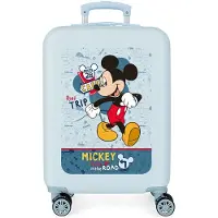 Disney für Mädchen. 4951721 Mickey Road Trip Kabinenkoffer Hellblau -38x55x20cm (OSFA), Lässig, ABS/Polykarbonat, Marine, Kinderbekleidung