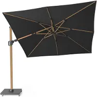 Platinum Sonnenschirm quadratisch 3x3m Challenger T² Premium | doppelt kippbar3.0 x 3.0 Meter 4 Faded Black | Teak
