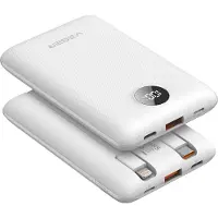 Veger W1170 Externes Akku, 1 x USB-C, 1 x Lightning, 1 x USB-A, 10000 mAh, Weiß