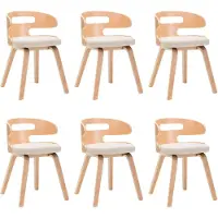 vidaXL Esszimmerstühle 6 Stk. Creme Bugholz und Kunstleder