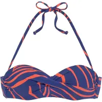 Buffalo Bikini-Oberteil in Dunkelblau/ Orange - 36E-Cup