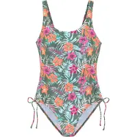 Venice beach Badeanzug in Oliv/ Orange/ Pink - 36A/B-Cup