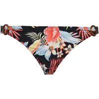 s.Oliver Bikini-Hose "Marika", Damen, Gr. 34, N-Gr, schwarz (schwarz, bedruckt), Microfaser, Polyamid, bedruckt, geblümt, Badehosen Bikini-Hose, mit seitlichen Zierringe