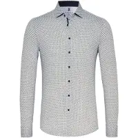 Desoto Langarmhemd "Jerseyhemd Casual Kent langarm" Flexibler Stretch, mit Minimal Print, Kentkragen