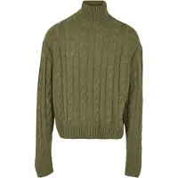 Urban Classics bequemes Herren Sweatshirt 3 g/m² Oliv-Grün