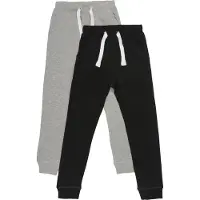 Minymo Jogginghosen - 2er-Pack - Schwarz/Grau Meliert - - 7 Jahre (122) - Jogginghosen