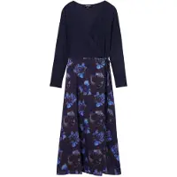 Desigual Kleid für den Alltag Filadelfia 24WWVW37 Dunkelblau Regular Fit