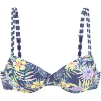Venice beach Bikini-Oberteil "Summer" in Dunkelblau/ Gelb - 42F-Cup