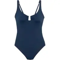 s.Oliver Badeanzug , Damen, Gr. 40, Cup C/D, blau (nachtblau), Polyamid, unifarben, Badeanzüge Badeanzug, mit U-Schnalle