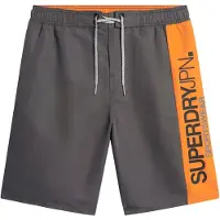 Superdry für Herren. M3010229A Sportschwimmanzug aus grauem recyceltem Material (L), Strandbekleidung, Recyceltes Polyester, Nachhaltig