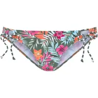 Venice beach Bikini-Hose "Summer", Damen, Gr. 34, N-Gr, grün (oliv, bedruckt), Polyamid, floral, gestreift, Badehosen Bikini-Hose, seitlich zum Binden